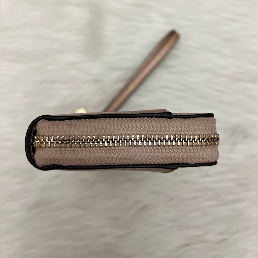 MICHAEL KORS - ROSE GOLD LEATHER LONG ZIP WALLET - Picture 7 of 12